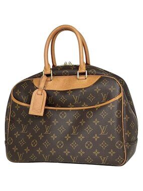 Louis Vuitton Deauville Bowling Vanity Handbag Monogram Brown